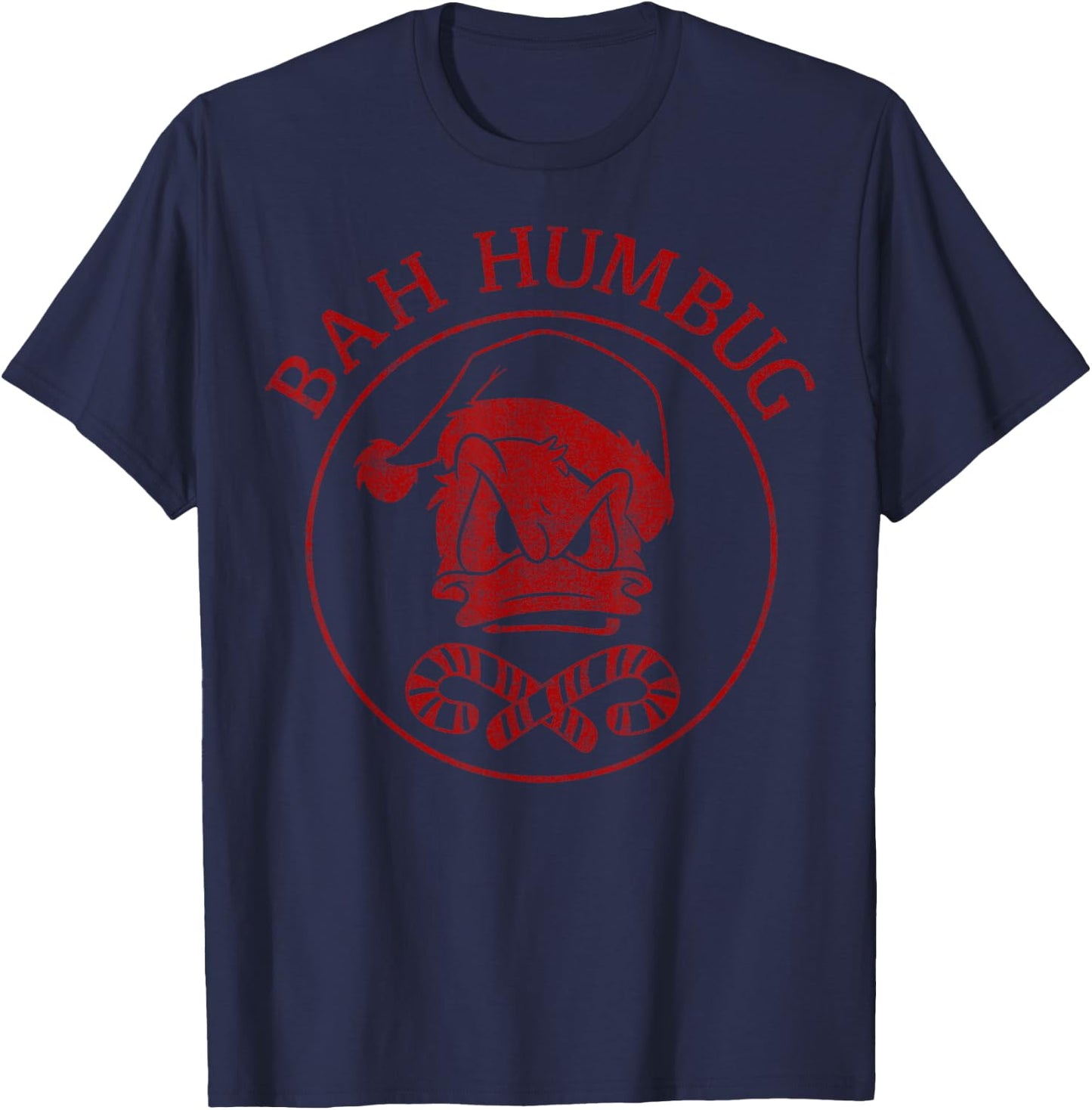 Disney Donald Duck Bah Humbug Christmas Portrait T-Shirt - T-Shirt | Navy
