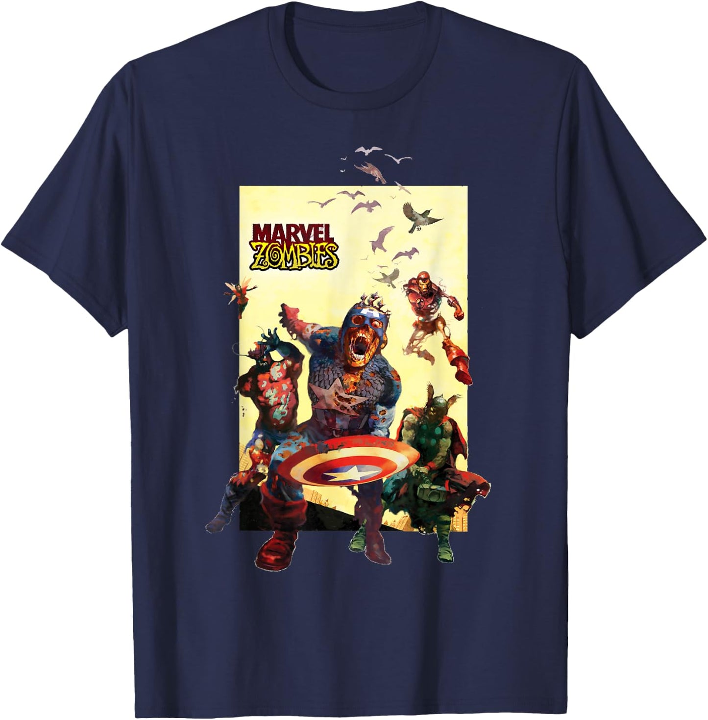 Marvel Zombies Avengers Group Shot Zombie T-Shirt - T-Shirt | Navy