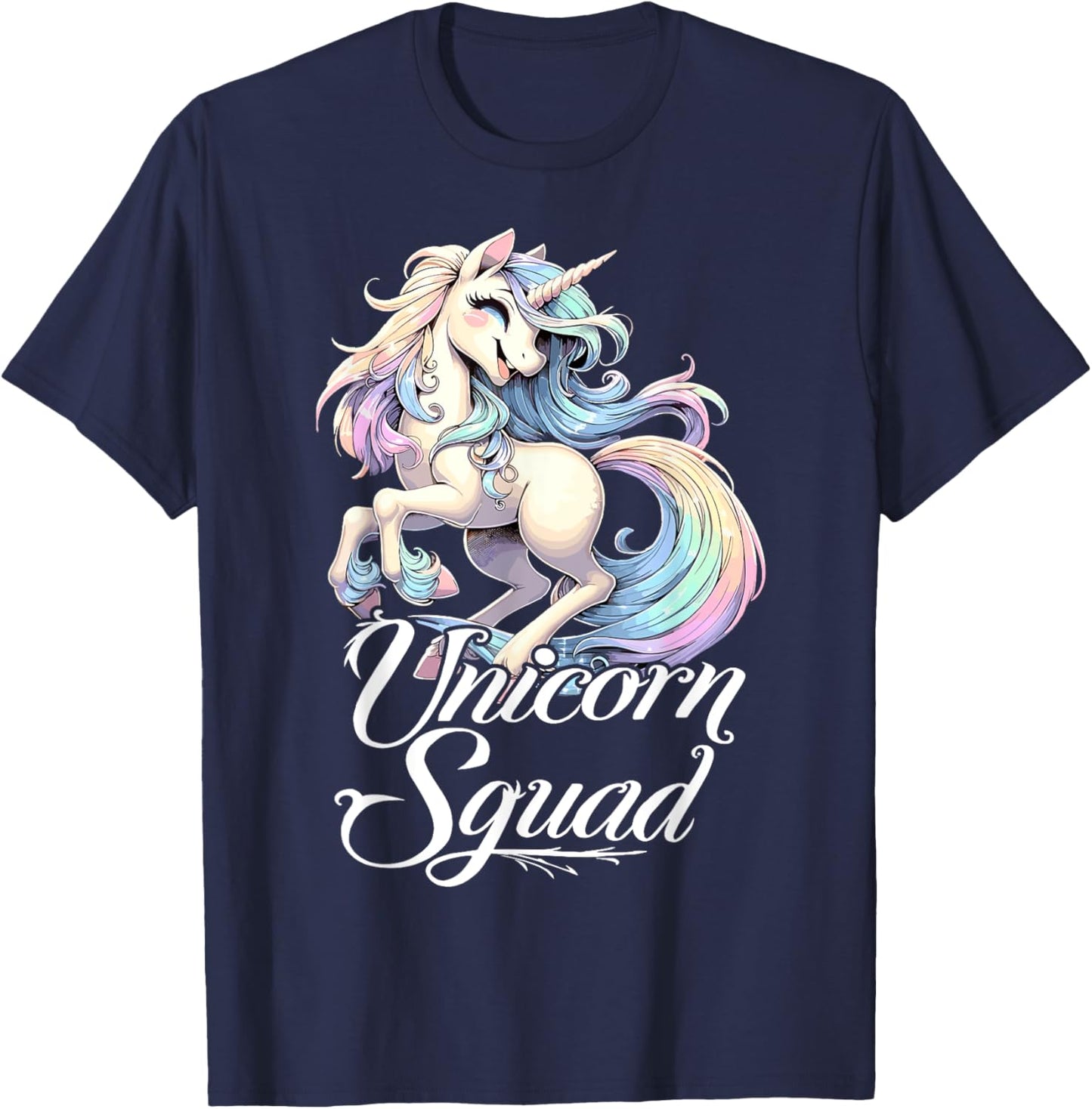 Unicorn Squad Birthday Party Cute Unicorn Girl T-Shirt - T-Shirt | Navy