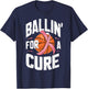 Basketball Breast Cancer Awareness Ballin for a Cure T-Shirt - T-Shirt | Navy