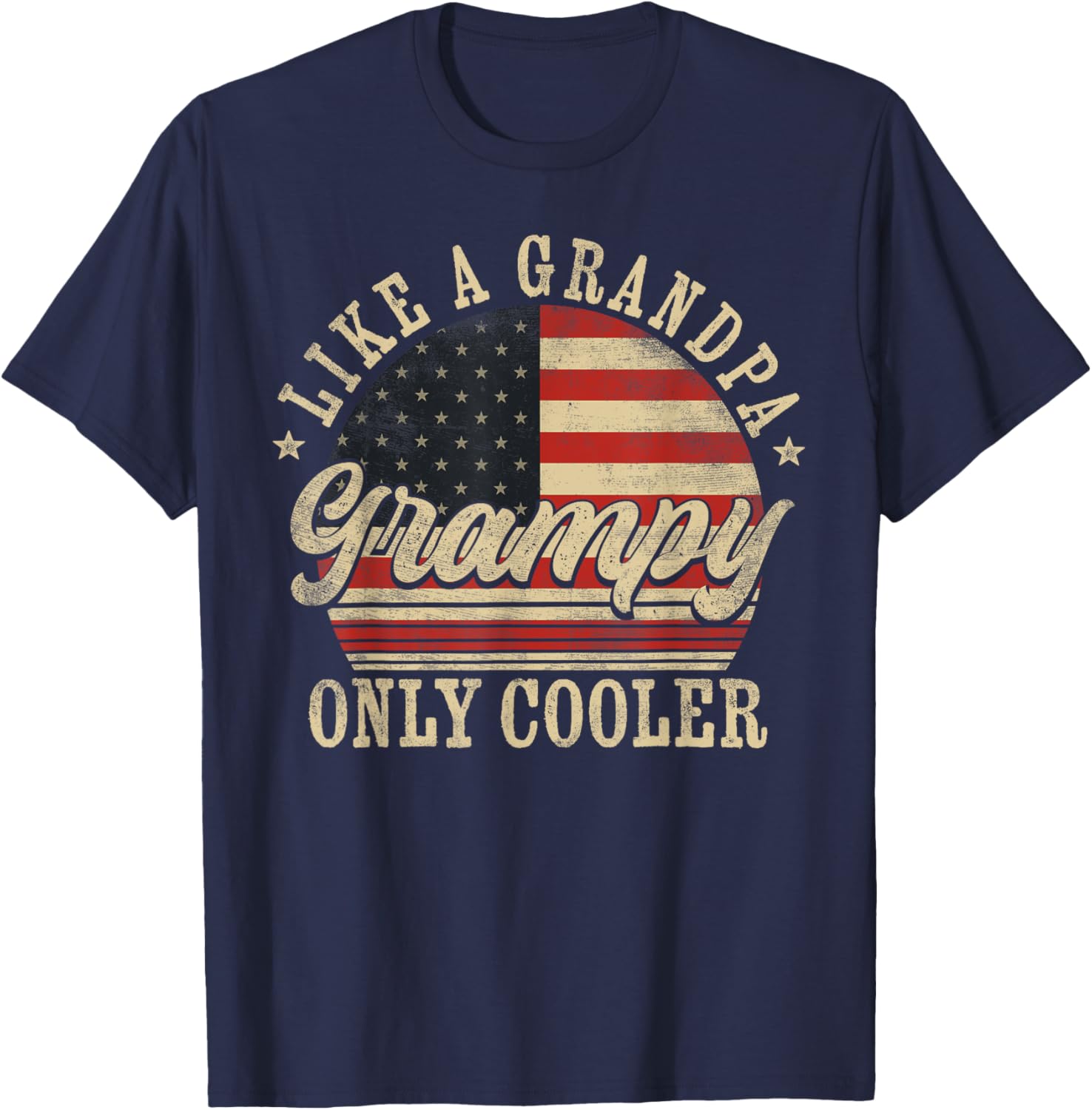 Grampy Like a Grandpa Only Cooler Grampy Father's Day T-Shirt - T-Shirt | Navy