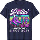 Roller Skating 10th Birthday Girls Rollin 10 Awesome 2014 T-Shirt - T-Shirt | Navy