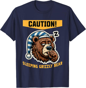 Sleepy 'Grizzly Bear' s Funny Pajama Top T-Shirt - T-Shirt | Navy