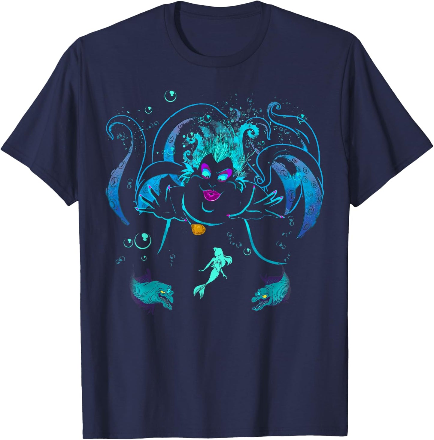 Disney The Little Mermaid Ursula Flotsam and Jetsam Small T-Shirt - T-Shirt | Navy