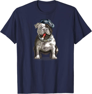 Bulldog Brooklyn New York Premium Cigar Men Women T-Shirt - T-Shirt | Navy