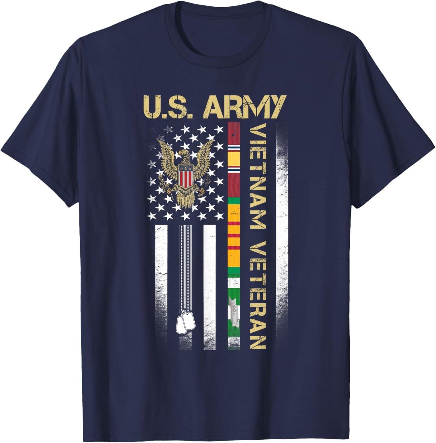 US Army Vietnam Veteran USA Flag Shirt, Veteran Vietnam Army T-Shirt - T-Shirt | Navy