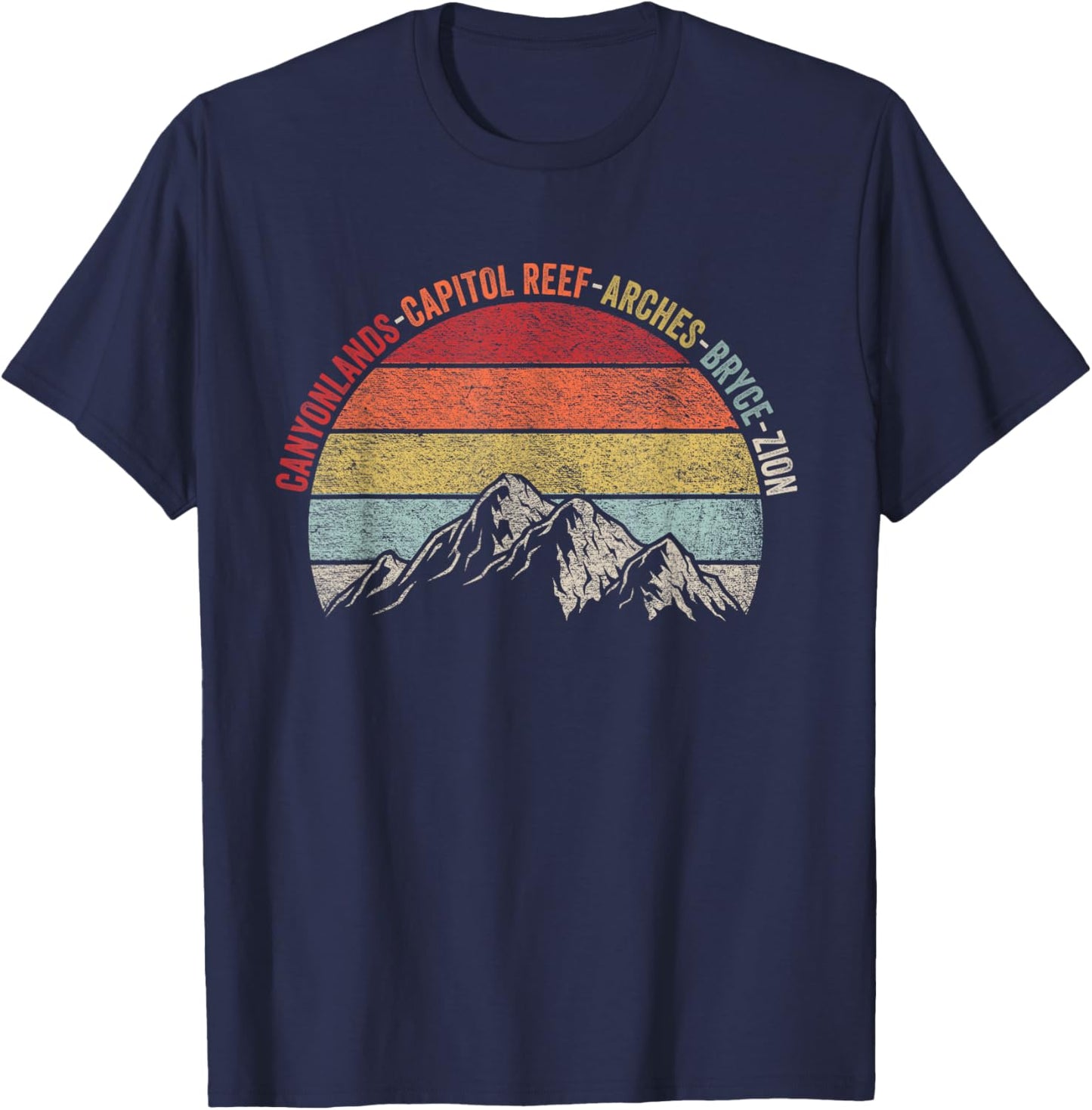 Vintage Utah Souvenir Big 5 Utah Mighty Five National Park T-Shirt - T-Shirt | Navy