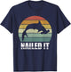 Retro Nailed It Hammerhead Shark Shirt Funny Shark Vintage T-Shirt - T-Shirt | Navy