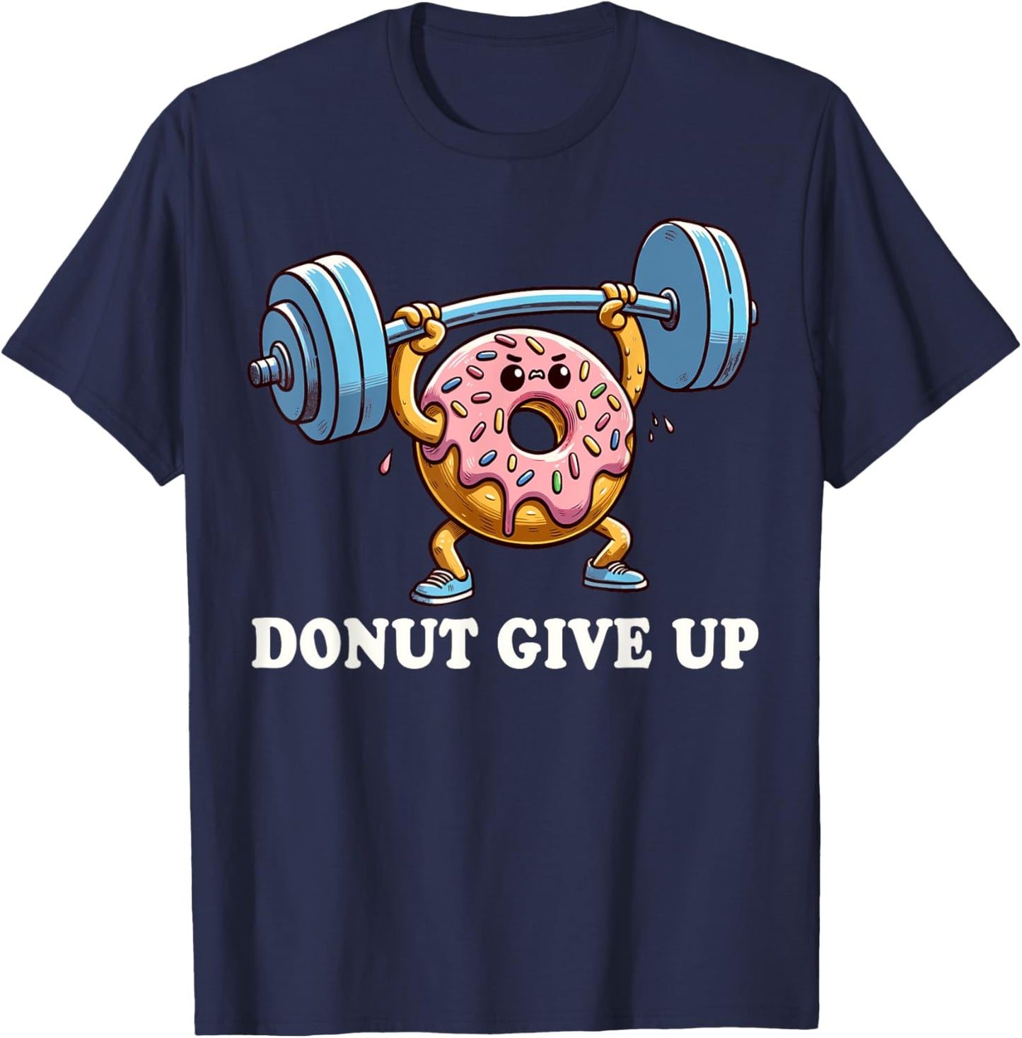 Weightlifting - Funny Fitness Workout Gym Donut Lover T-Shirt - T-Shirt | Navy