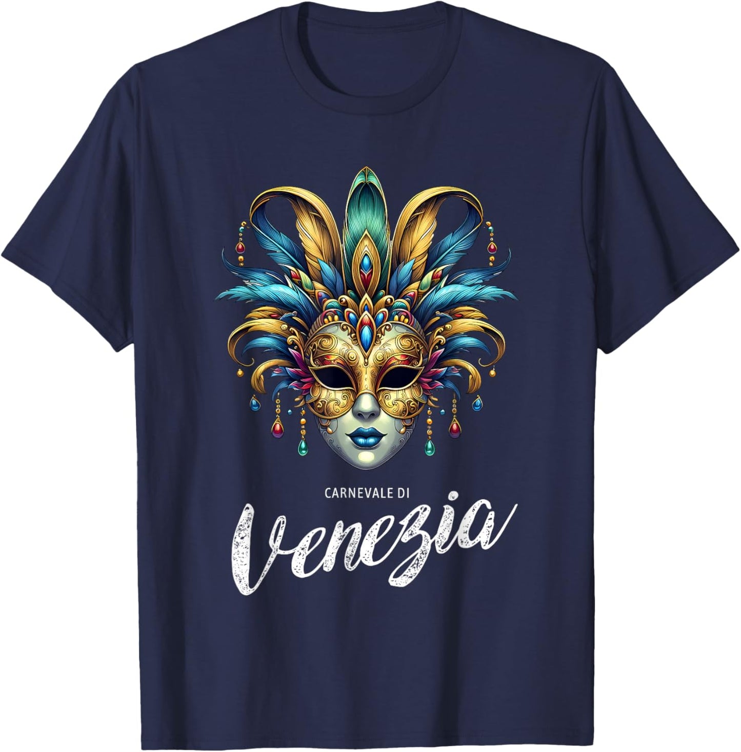 Carnevale di Venezia Carnival of Venice Traditional Mask T-Shirt - T-Shirt | Navy