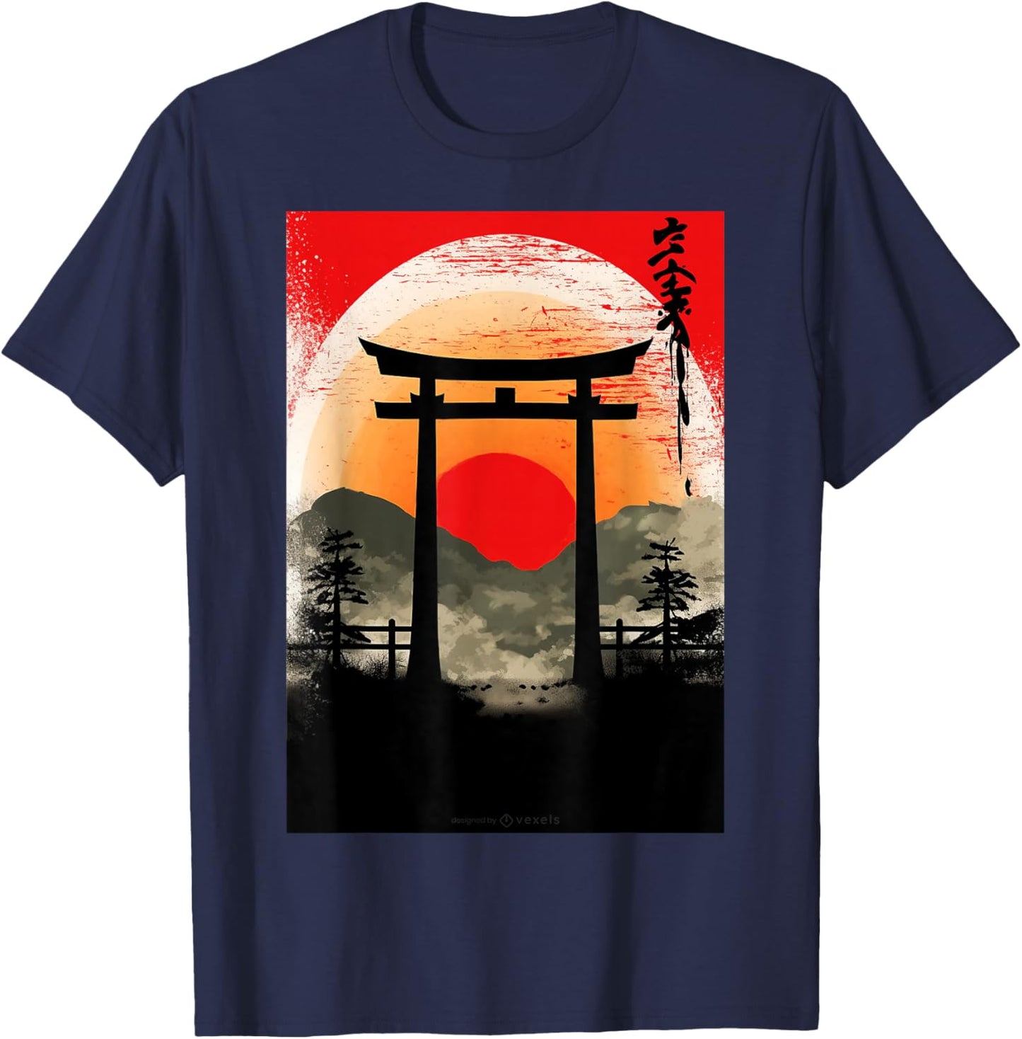 Japanese Tori Gate T-Shirt - T-Shirt | Navy