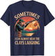 Hear Clay Laughing Clay Skeet Trap Pigeon Trap Shooting T-Shirt - T-Shirt | Navy