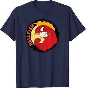 Flying Hellfish Raging Grandpa Abe -Distressed Finish T-Shirt - T-Shirt | Navy