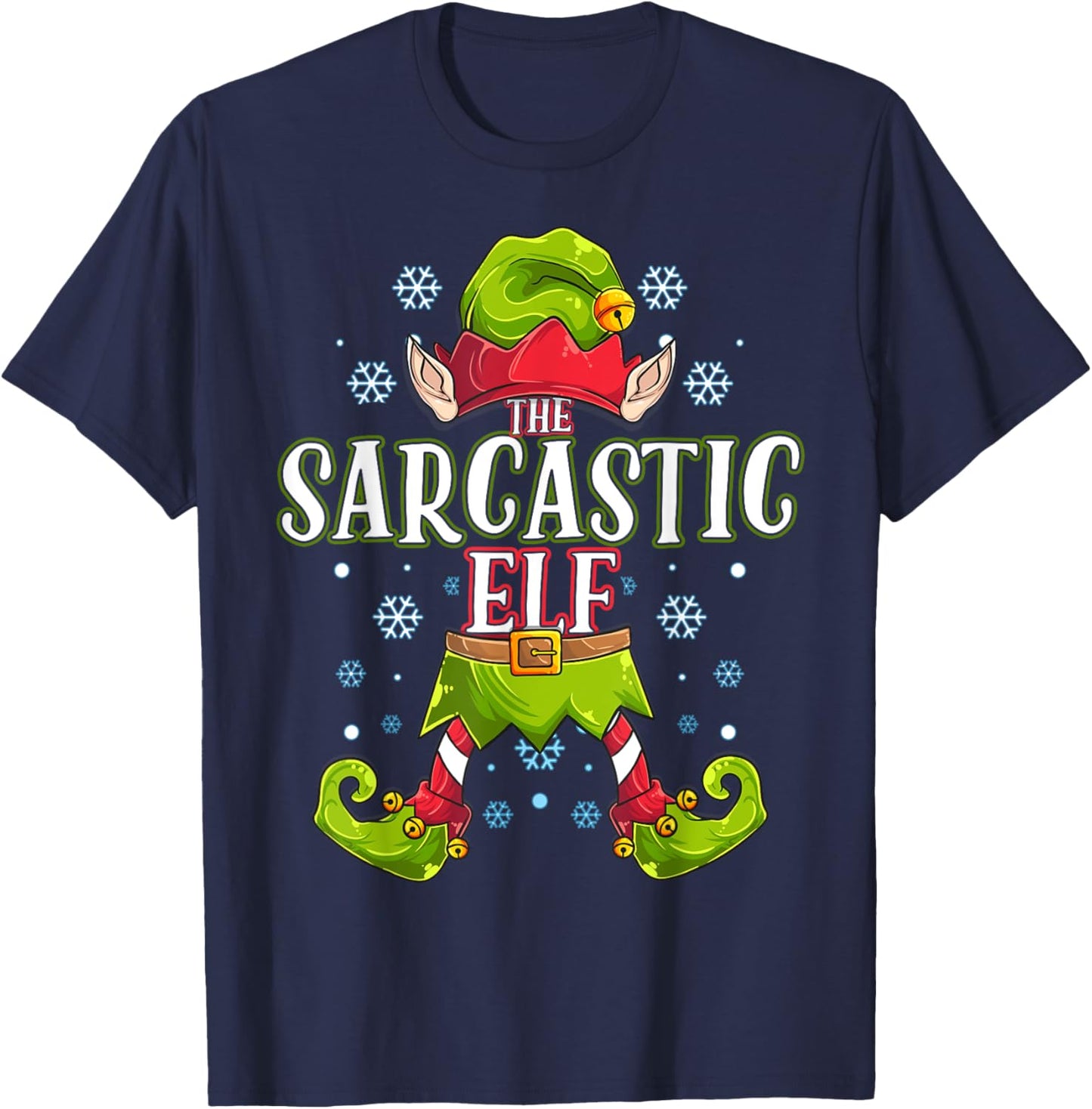 Sarcastic Elf Matching Family Group Christmas Party T-Shirt - T-Shirt | Navy