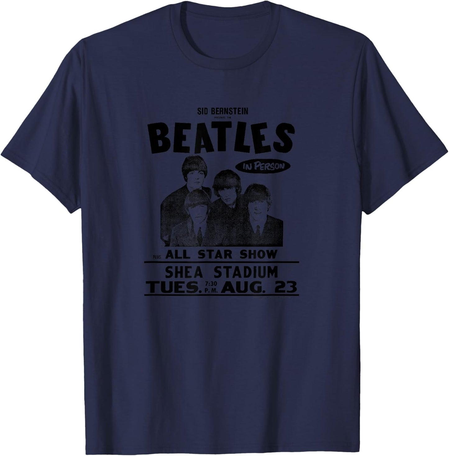 The Beatles - Shea Stadium Handbill T-Shirt - T-Shirt | Navy