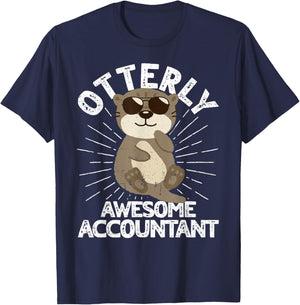 Otterly Awesome Accountant Otter Funny Accounting CPA T-Shirt - T-Shirt | Navy