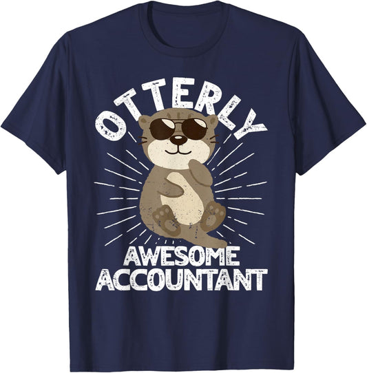 Otterly Awesome Accountant Otter Funny Accounting CPA T-Shirt - T-Shirt | Navy