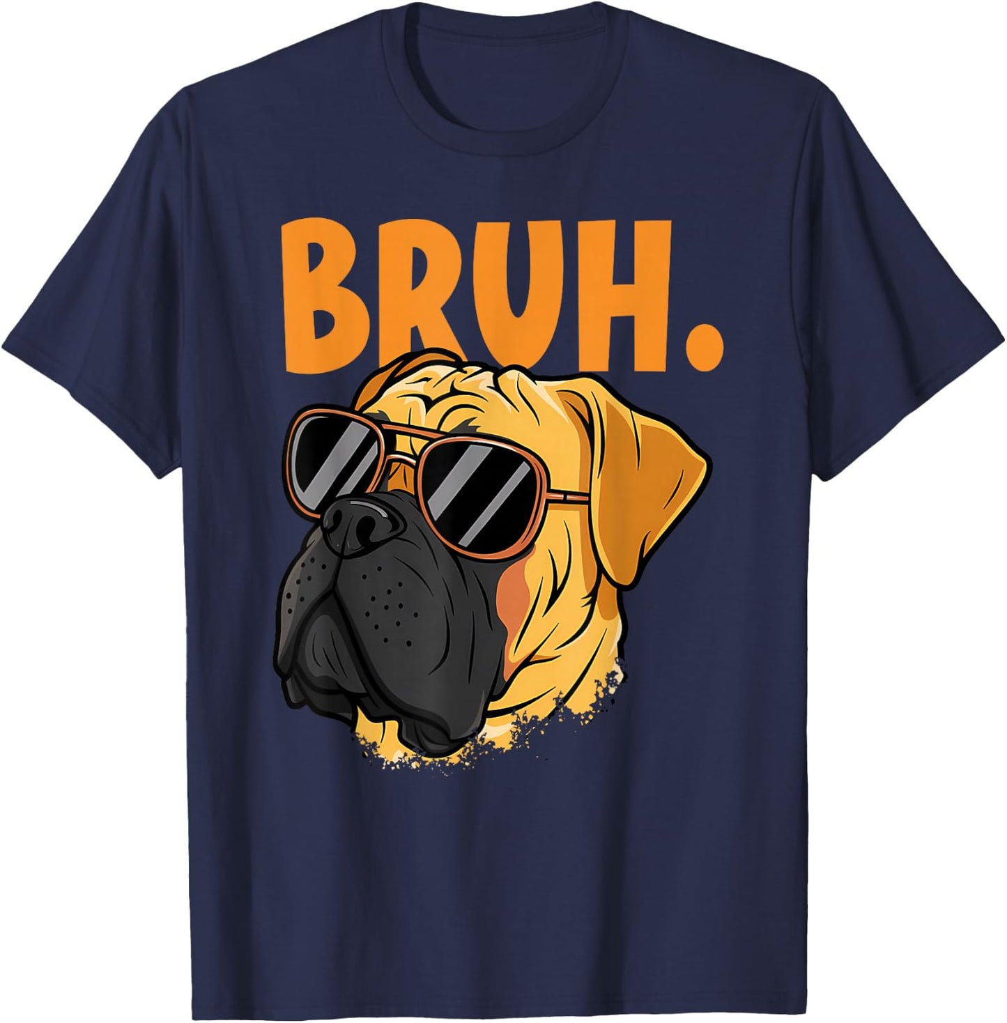 Bruh Funny Meme Saying Bruh with Dog face Teens Boy Girls T-Shirt - T-Shirt | Navy