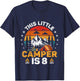 Kids This Little Camper is 8 Year Old Camping 8th Birthday Party T-Shirt - T-Shirt | Navy
