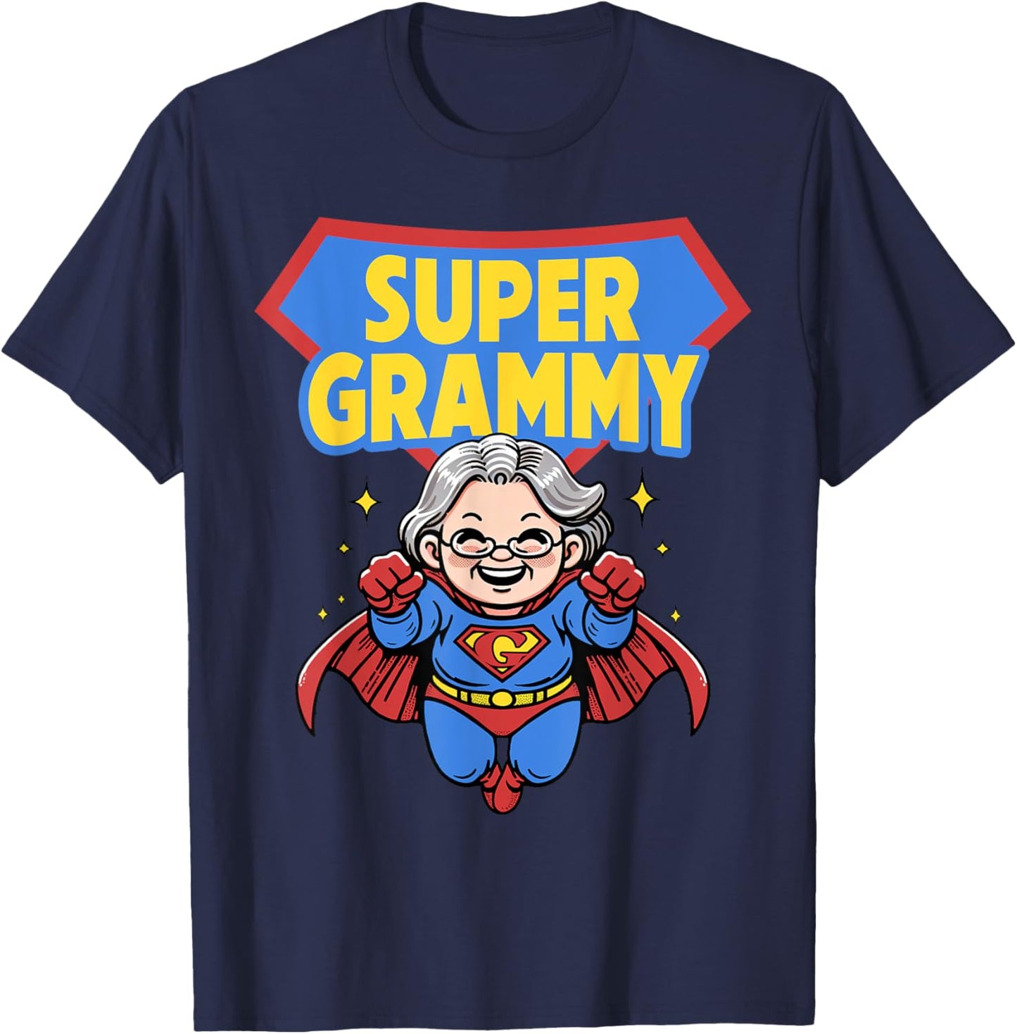 Mother’s Day Best Grandma Ever Nana Mimi Gigi Super A Grammy T-Shirt - T-Shirt | Navy