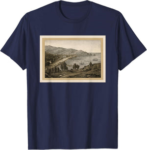 Vintage Avalon CA Map (1885) T-Shirt - T-Shirt | Navy