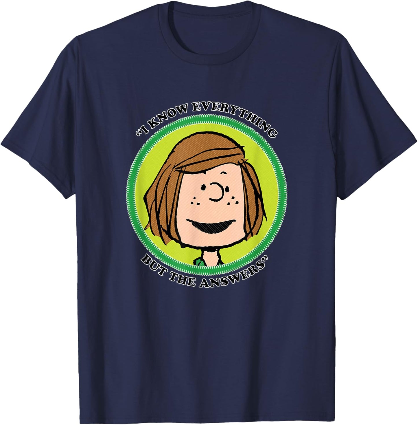 Peanuts Peppermint Patty Badge T-Shirt - T-Shirt | Navy