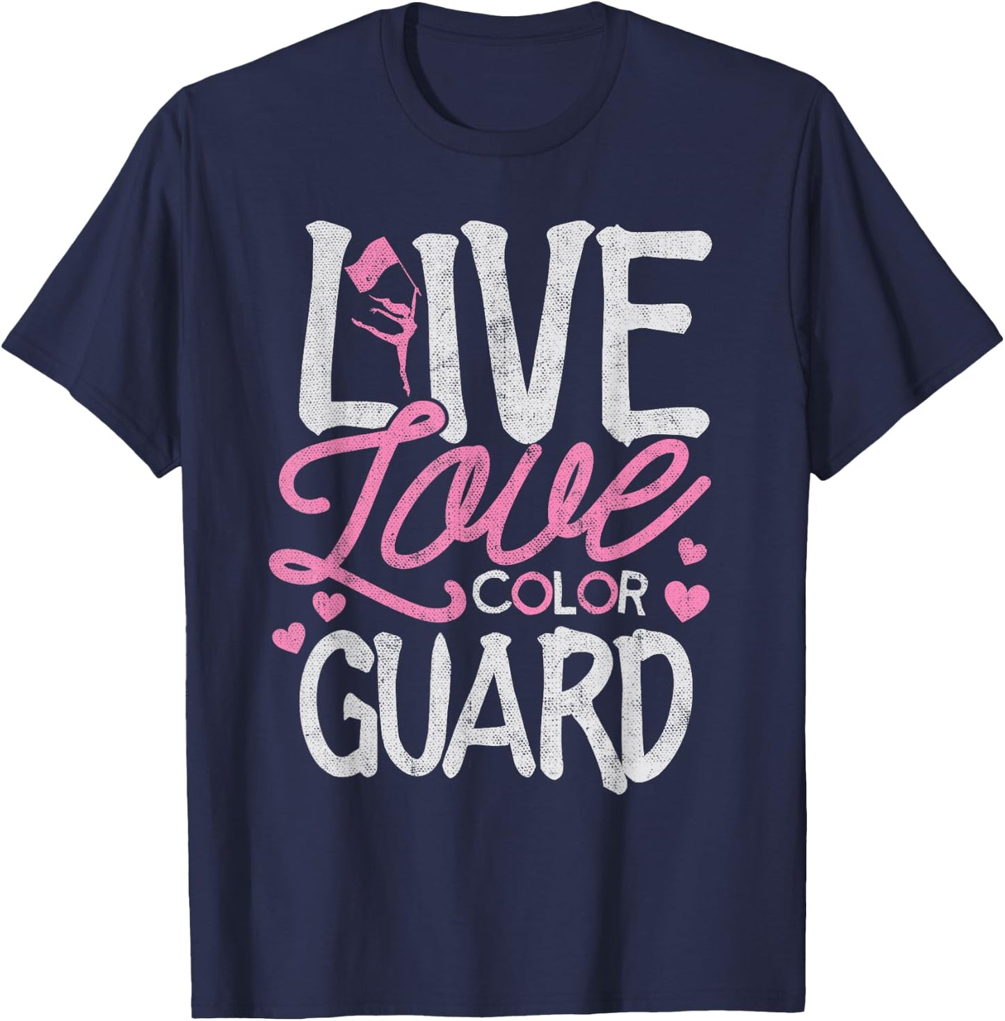 Color Guard Shirt Love Color Guard Marching Band Flag Toss T-Shirt - T-Shirt | Navy