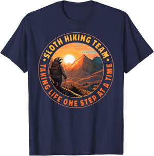 Sloth Hiking Team Taking Life One Step At A Time Sloth Hiker T-Shirt - T-Shirt | Navy