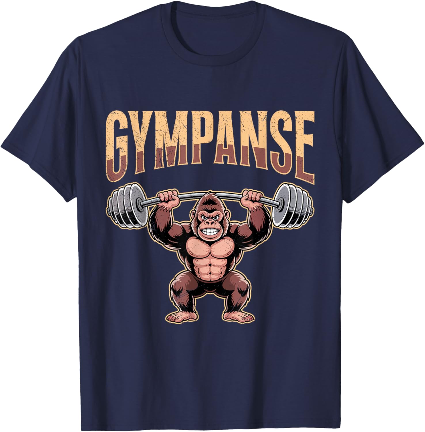 Gewichtheber GYMPANSE Bodybuilding Lustig Gym T-Shirt - T-Shirt | Navy