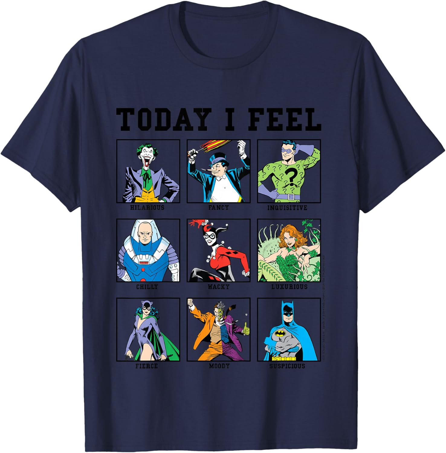 Kids DC Comics Batman Villains Today I Feel Emotional Box Up T-Shirt - T-Shirt | Navy