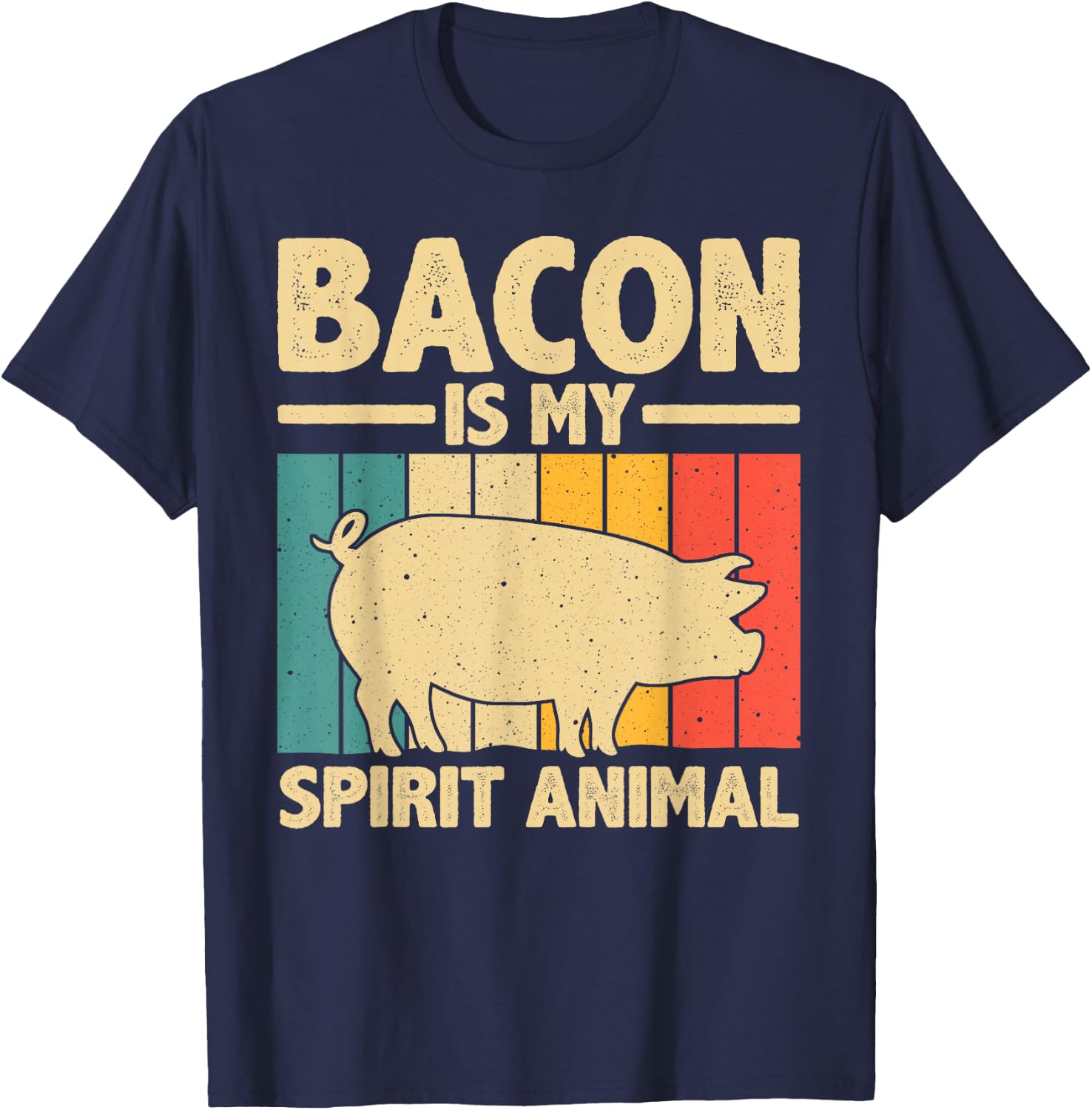 Cool Bacon Design Women Kids Bacon Pig Pork Lover T-Shirt - T-Shirt | Navy