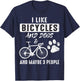 I Like Bicycles And Dogs and maybe 3 People T-Shirt - T-Shirt | Navy