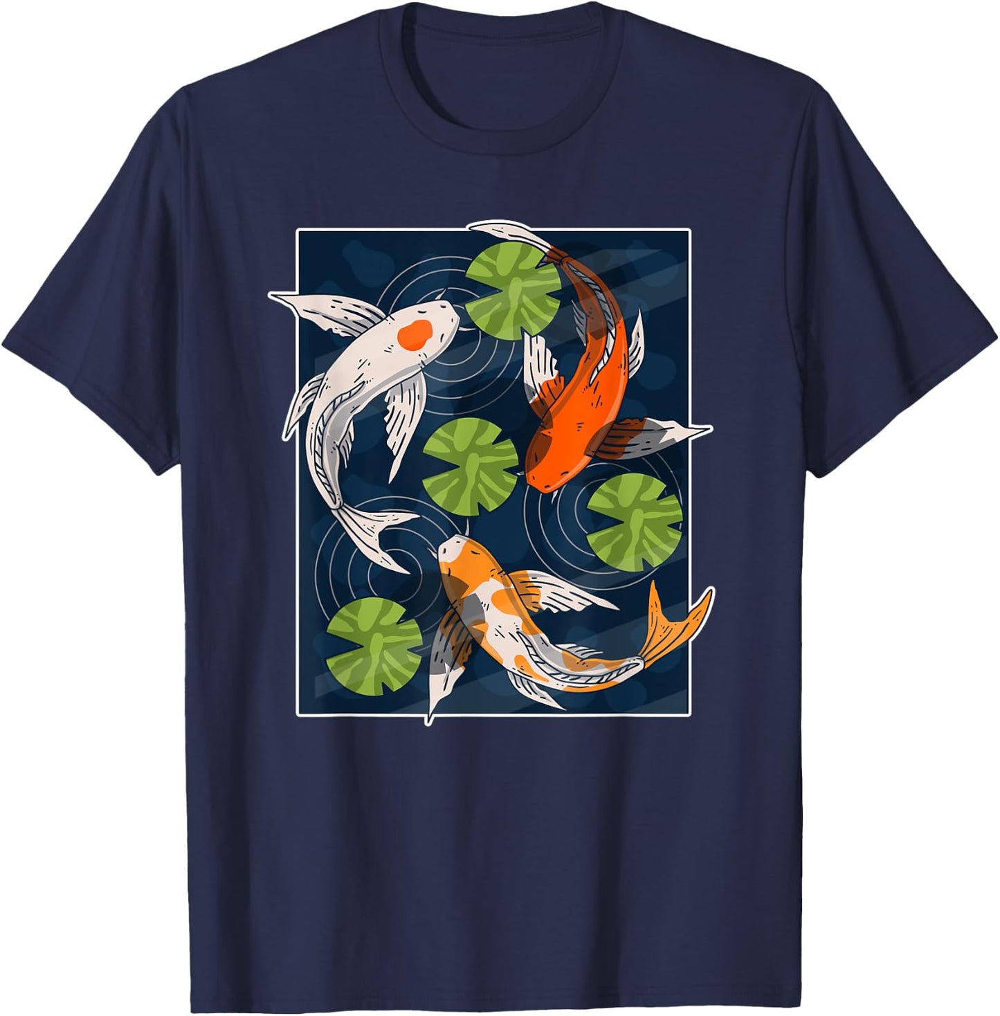 Koi Fish Lover Asian Japanese Carp Water Pond Animal Pet T-Shirt - T-Shirt | Navy