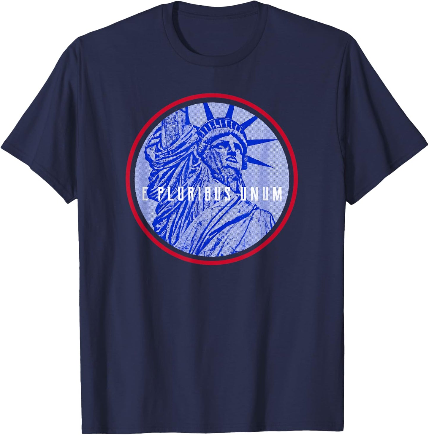 American Patriot E Pluribus Unum Statue Of Liberty T-Shirt - T-Shirt | Navy