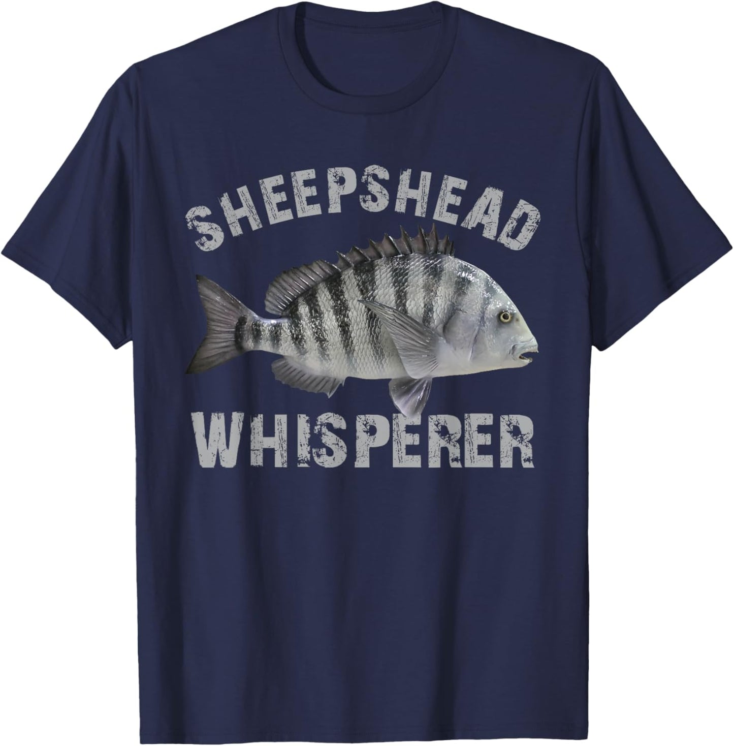 Sheepshead Whisperer Funny Sheepshead Fishing Fish Lover T-Shirt - T-Shirt | Navy