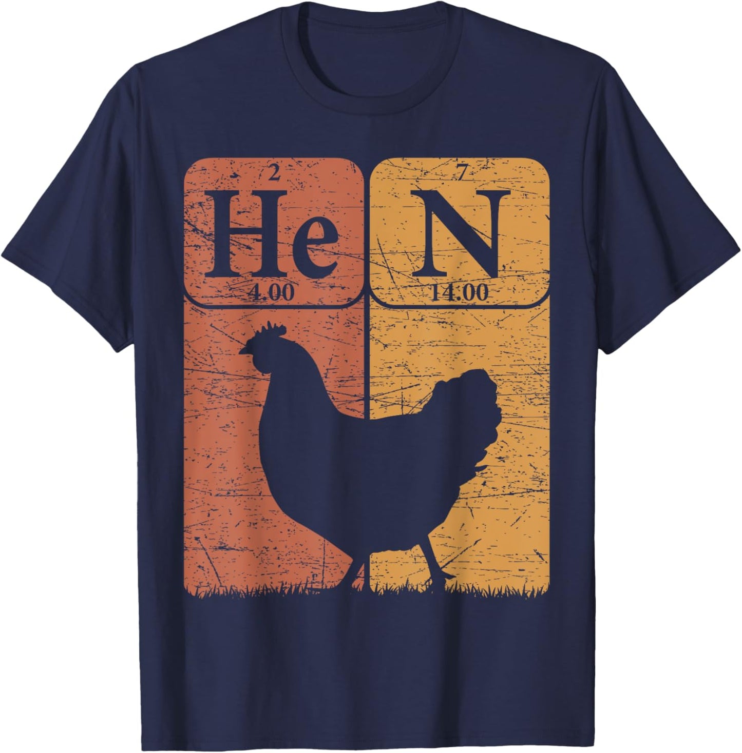 Hen Chicken Periodic Table Elements Chicken Farmer T-Shirt - T-Shirt | Navy