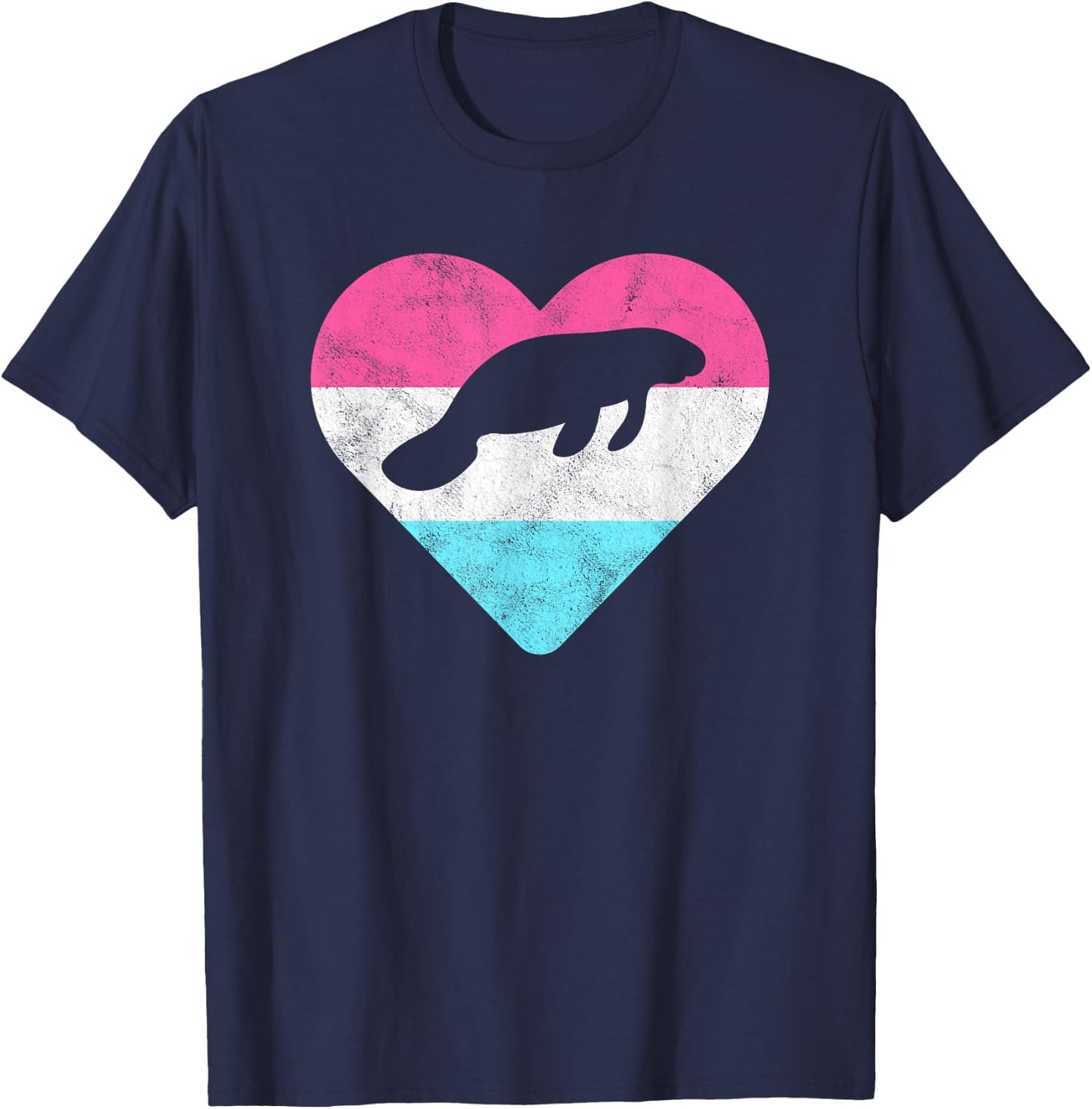 Retro Vintage Manatee Gift or Girls T-Shirt - T-Shirt | Navy