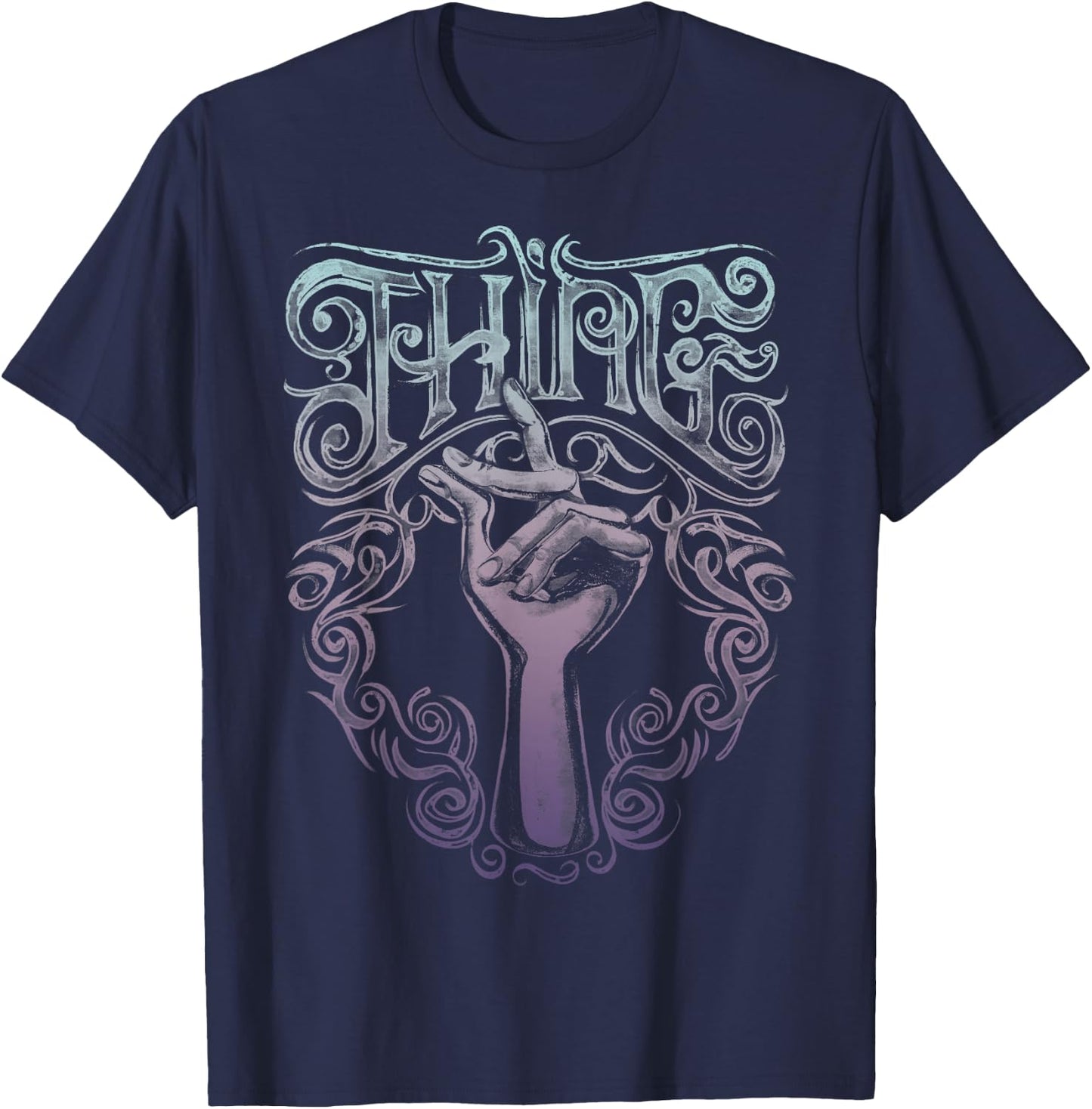Addams Family Thing Artsy Gradient Sketch T-Shirt - T-Shirt | Navy