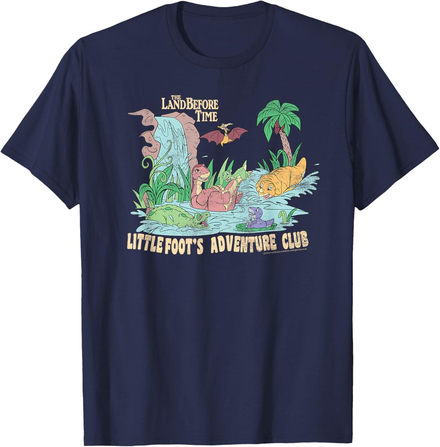 The Land Before Time Little Foot's Adventure Club T-Shirt - T-Shirt | Navy