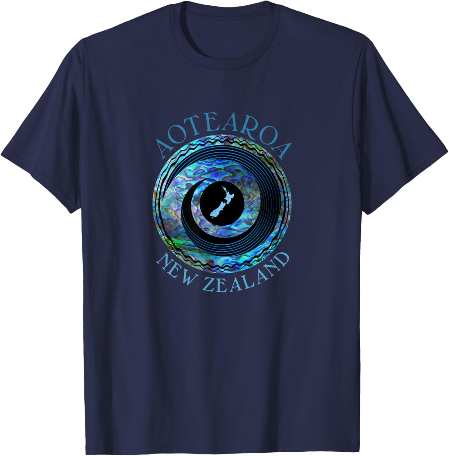 MADJACK NEW ZEALAND AOTEAROA KIWI KORU PAUA , Small, Black T-Shirt - T-Shirt | Navy