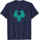 Soccer Ball Teal Heart Mom Fan Parent Vintage T-Shirt - T-Shirt | Navy