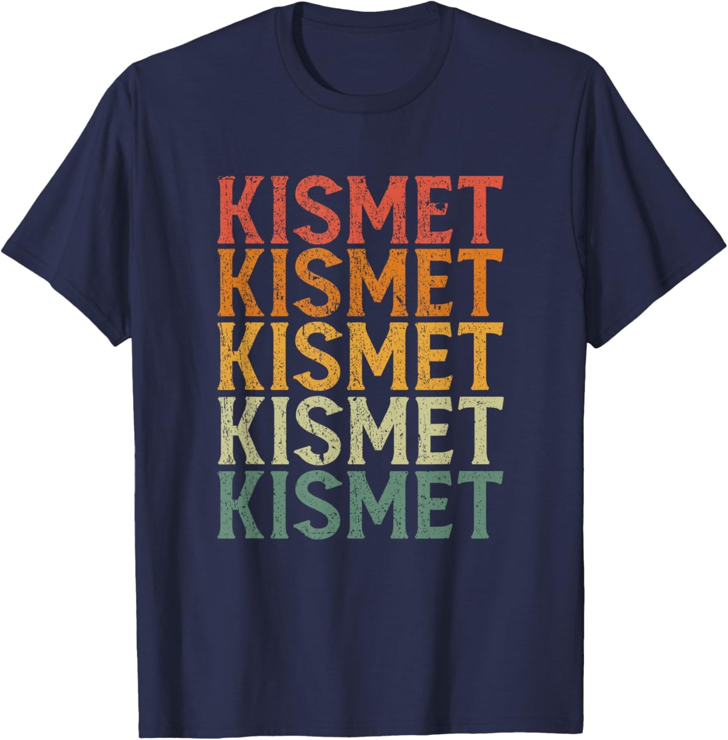 Retro Individual First Name Name Kismet T-Shirt - T-Shirt | Navy