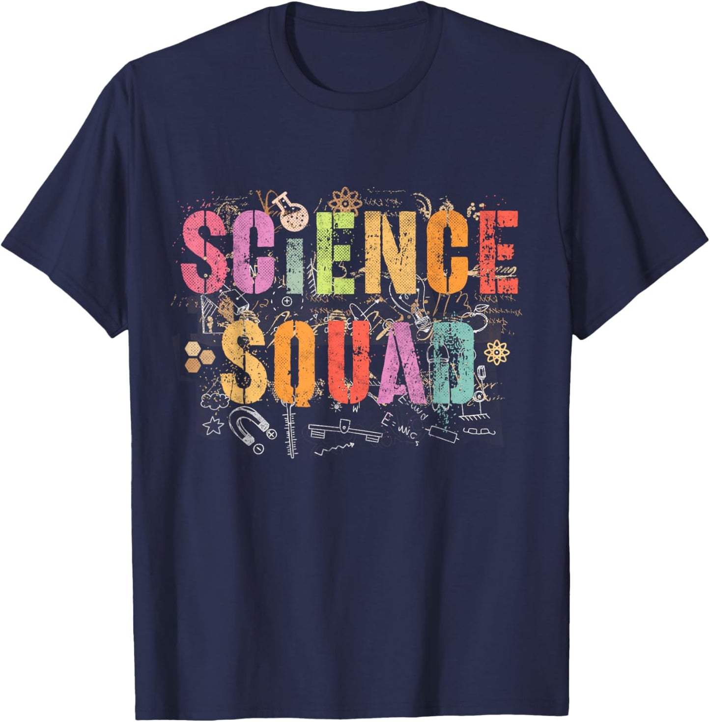 Vintage SCIENCE SQUAD Technology Teacher Team Student STEM T-Shirt - T-Shirt | Navy