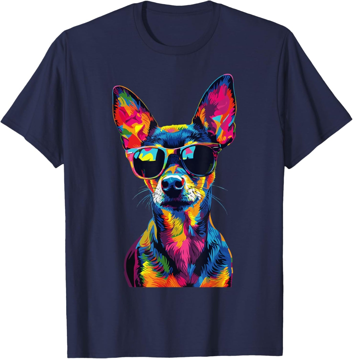 Rat Terrier Lovers Design Pop Art Funny Rat Terrier Dog T-Shirt - T-Shirt | Navy