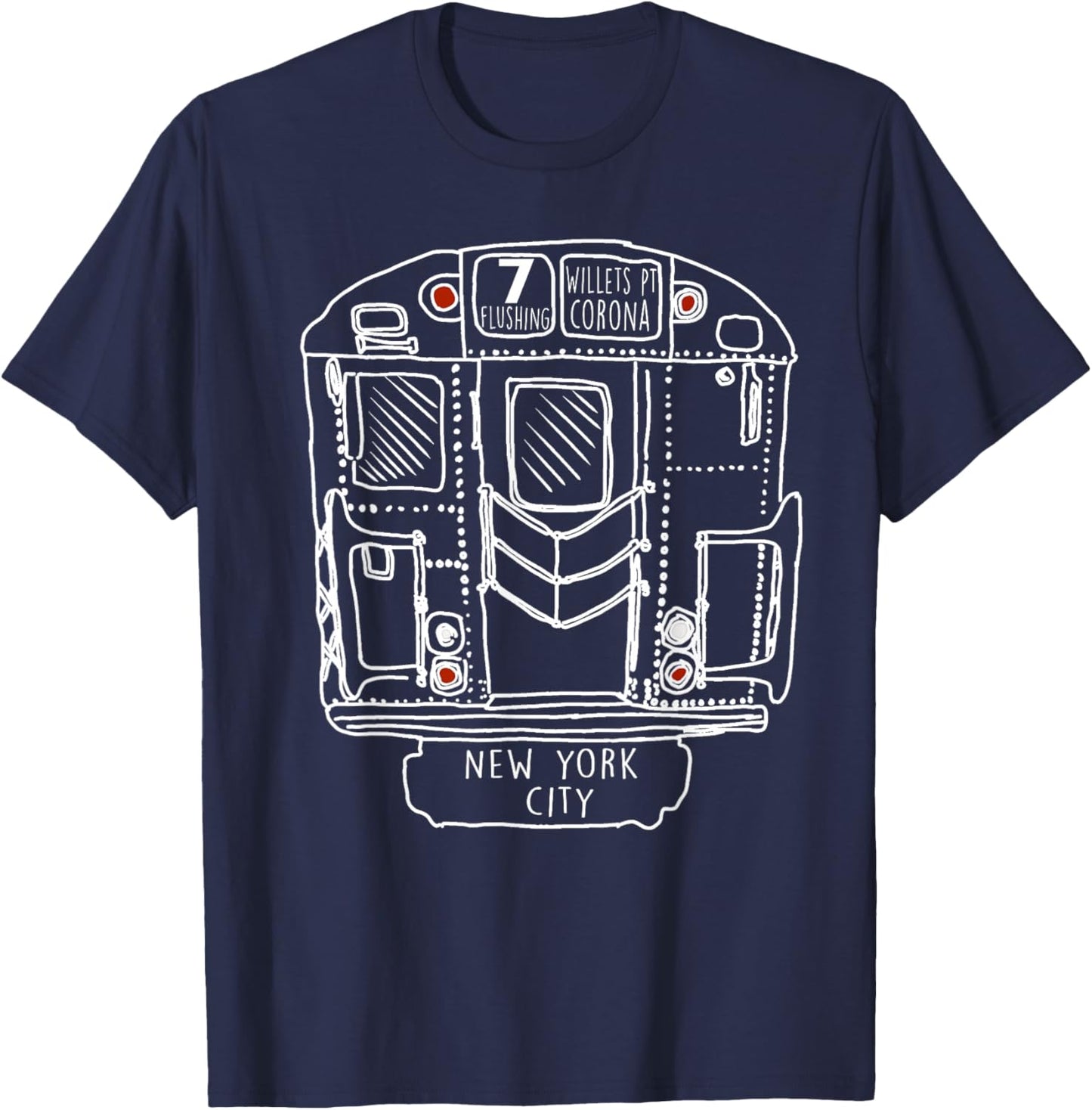 New York City Subway Manhattan Queens Vintage NYC T-Shirt - T-Shirt | Navy