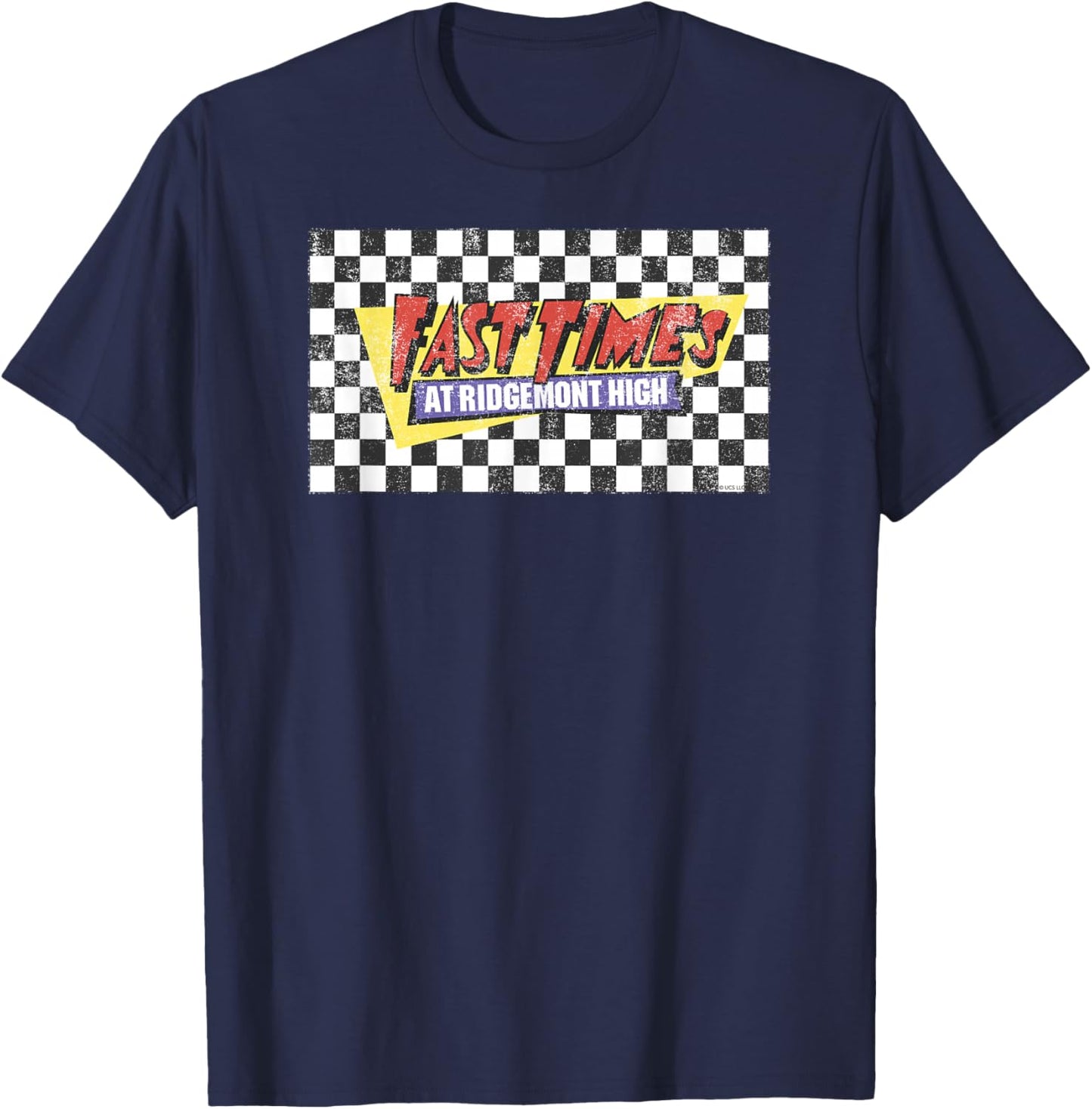 Fast Times at Ridgemont High Checked Logo T-Shirt - T-Shirt | Navy