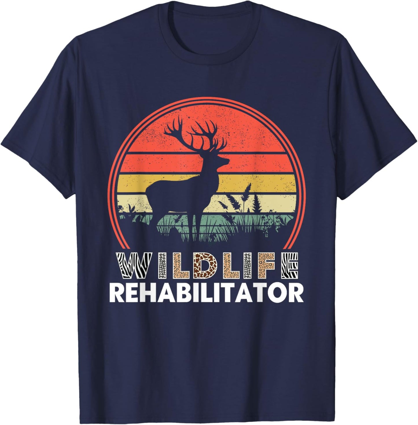 Vinatge Animal Wildlife Rehabilitator Rehabilitation Rescue T-Shirt - T-Shirt | Navy