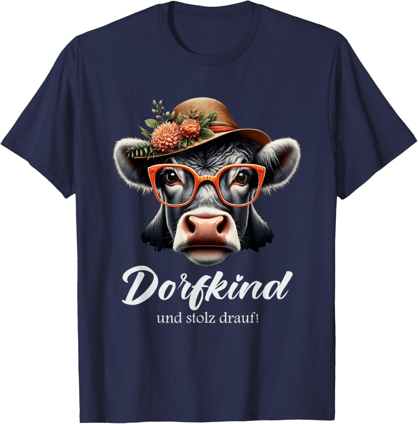 Dorfkind Und Stolz drauf Bauern & Landwirt Kuh T-Shirt - T-Shirt | Navy