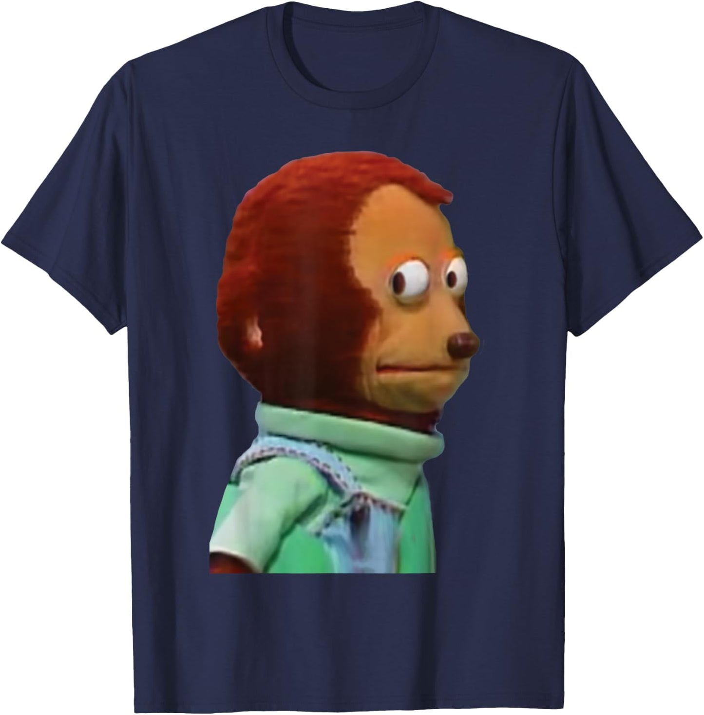 Solo Awkward Look Monkey Puppet Meme T-Shirt - T-Shirt | Navy