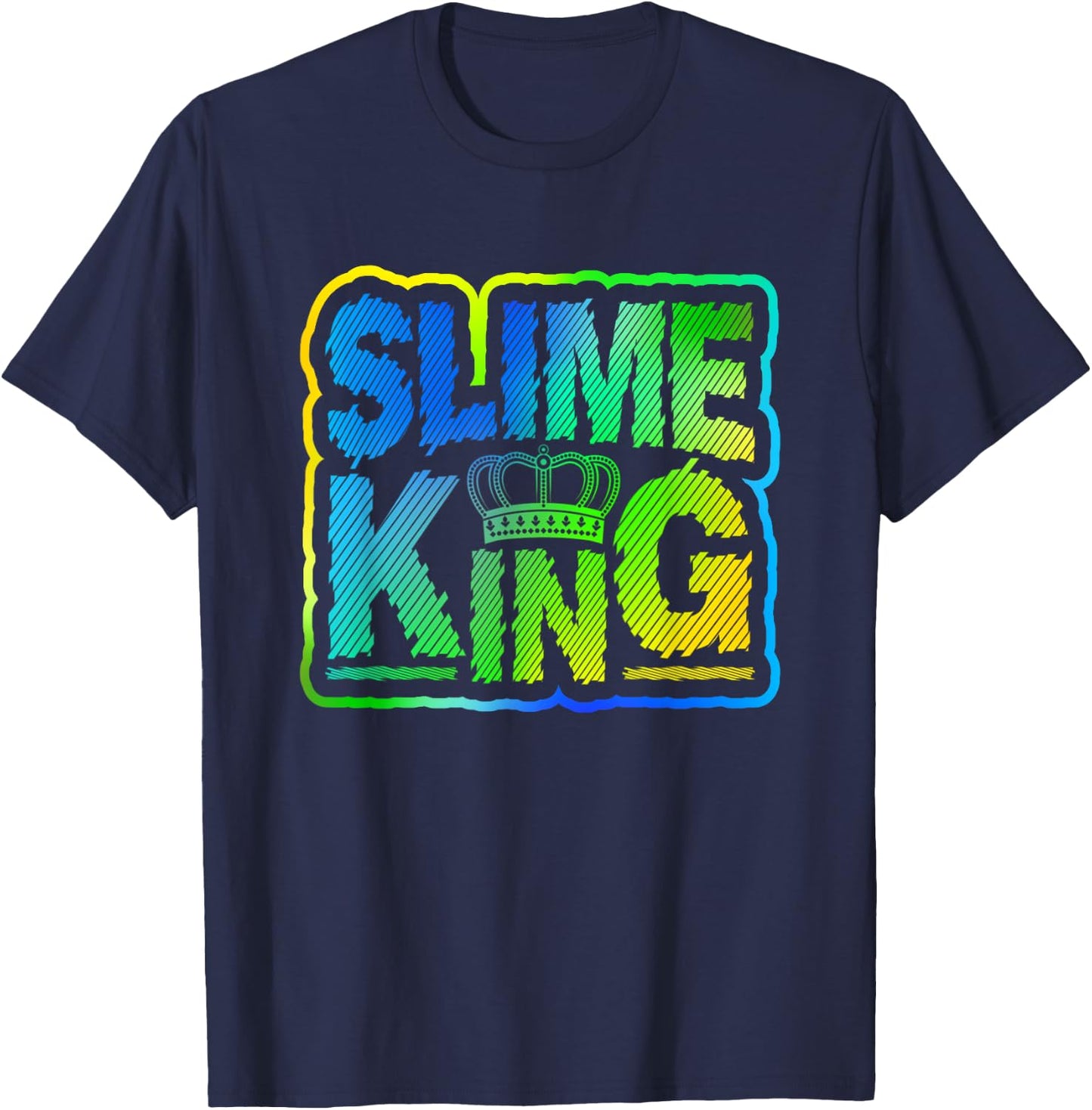 Slime King Boys Birthday Supplies DIY Party Kit T-Shirt - T-Shirt | Navy